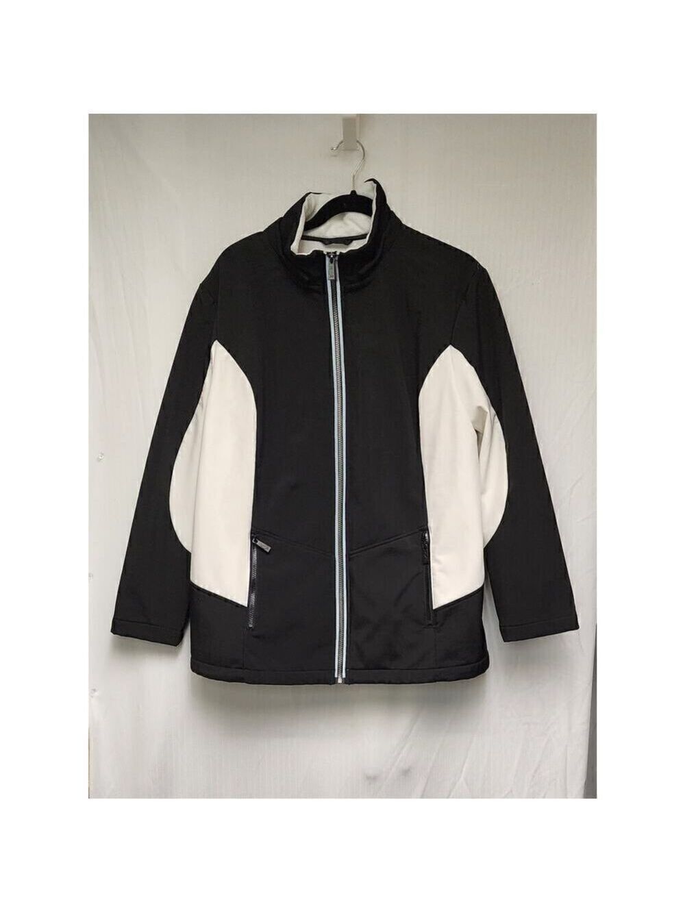 Sporto Long Sleeve Womens Colorblock Back/Ivory Jacket Size XL - Picture 3 of 7